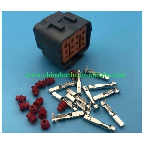 5 pcs shipping cost Dark grey 12 pins car waterproof auto connector (orange zip)female 2.2 connector 6195-0149