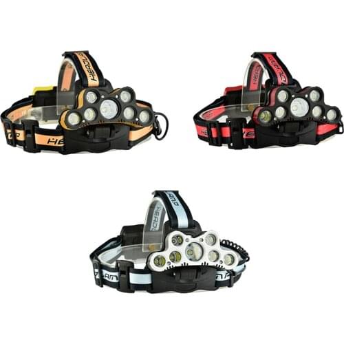 7LED 6 Switch Modes 2200 Lumens Bicycling Headlight With SOS Help Whistle Bike Light 18650 Rechargeable Fishing Hunting Light
