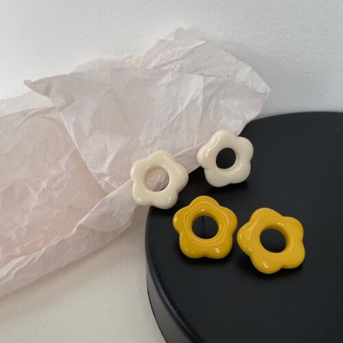 Acrylic Resin Flower Stud Earrings for Women Girls Korean Cute Geometric Earrings Wedding Party Fashion Jewelry Wholesale Gift