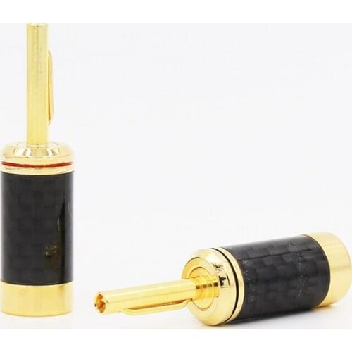 B443G 24K Gold Plated Carbon fiber Banana 4MM banana for HIFI speaker cable