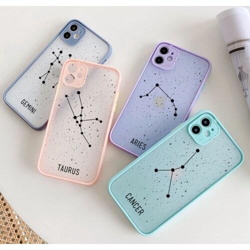 Twelve Constellations Phone Cases For iPhone X XR XS Max 11 12 Pro Max Mini Case For iPhone 8 6s 7 Plus SE 2020 Hard Back Cover