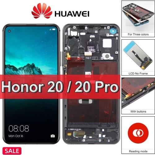 Original Display For Honor 20 LCD Display Touch Screen Digitizer Frame For Huawei Honor 20 LCD YAL-L21 YAL-AL00 YAL-TL00 Screen