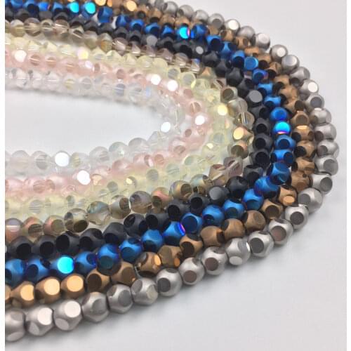 Eruifa About 100pcs 56cm Round 6mm Faceted Galss Beads Charms Pendant Jewelry DIY Hand making Earring Necklace Bracelet 5colors