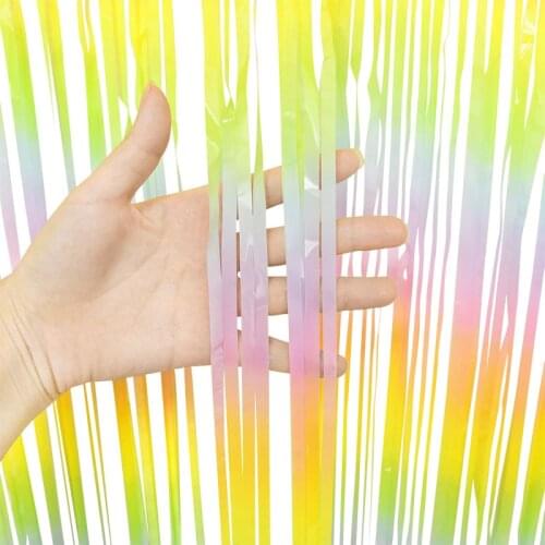 Macaron Foil Fringe Tinsel Curtain Door Rain Fringe Curtain Photo Booth Backdrop Baby Shower Birthday Wedding Party Decoration