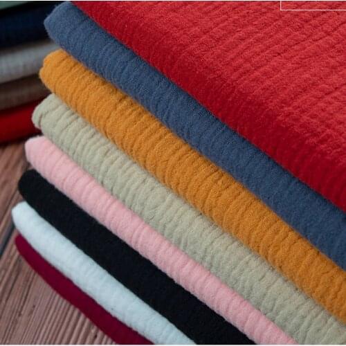 Cotton And Linen Double Gauze Crepe Fabric Drape Soft For Sewing Baby Clothes Shirt Dress Sleep Wear Comfortable Lino 50X130cm