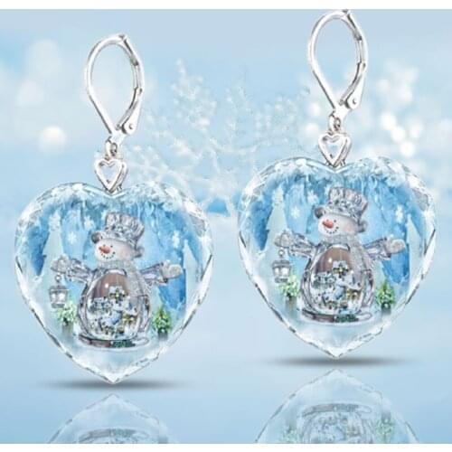 Exquisite Romance Heart-Shaped Jewelry Accessories Christmasjewelry Fashion Jewelry Earrings Aesthetic Cutesnowmanaccessories