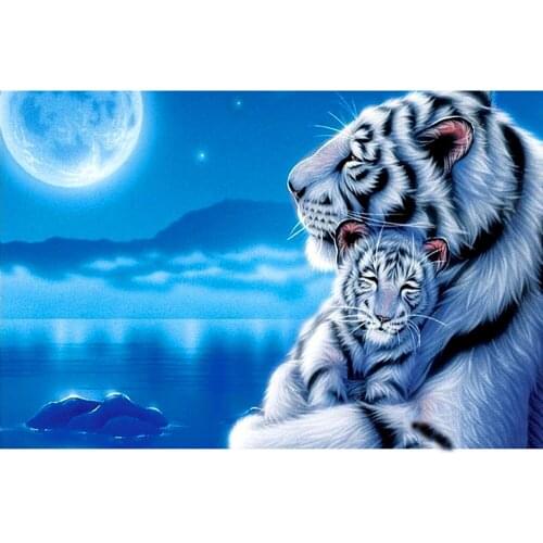 KEXINZU Full Square/Round Drill 5D DIY Diamond Painting "White tiger" Embroidery Mosaic Cross Stitch 3D Home Decor Y487961