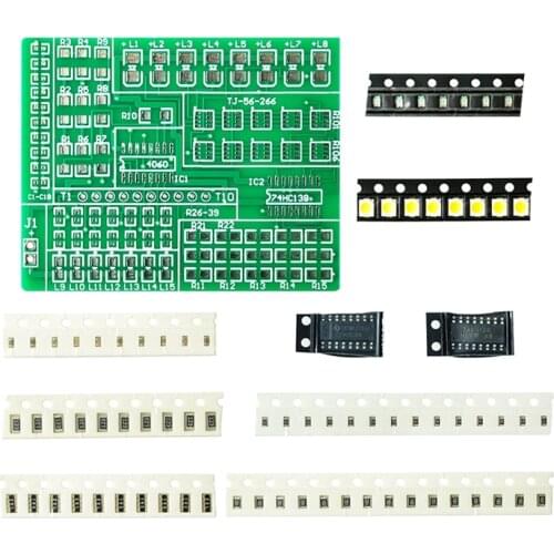 Diy kit 15 color light controller kit 1801 SMD component welding practice board parts electronic production kit