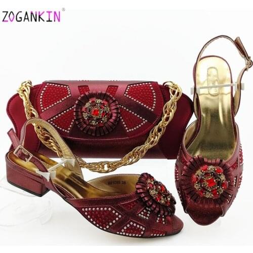 Sweet Style Italian Women Shoes and Bag To Match Nigerian Ladies Matching Shoes and Bag Set with Evening Bag For Party