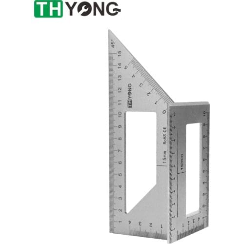 Multifunctional Square 45 degrees 90 degrees gauge Angle Aluminum Alloy Measuring Woodworking Tool Protractor Scriber T ruler