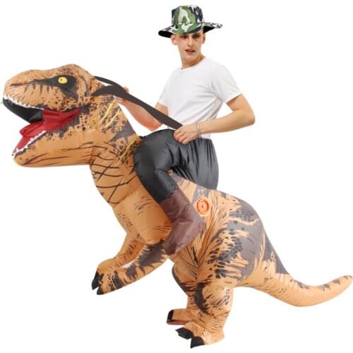 Adult Halloween Brown Ride on T-REX Inflatable Costume Carnival Dinosaur Cosplay Party Costumes Christmas Purim Dino Dress
