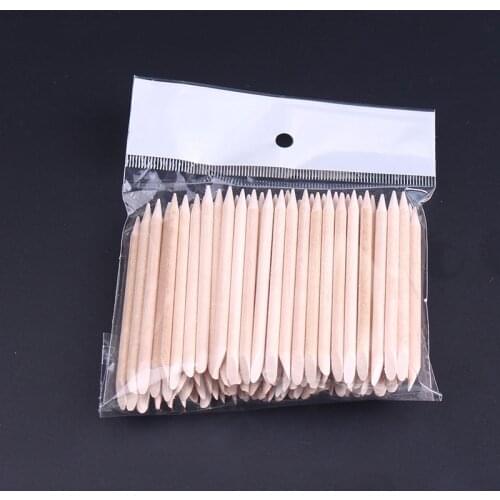 50 Pcs Nail Art Design Orange Wood Stick Sticks Cuticle Pusher Remover Manicure Pedicure Care