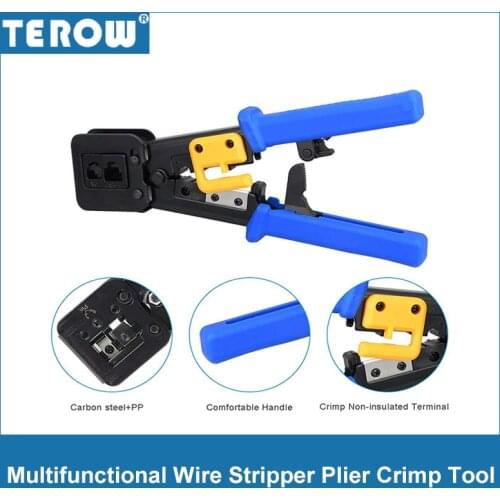 TEROW Wire Stripper Plier Crimp Tool Multifunction with Crimp and Trim System for Wire from 10 to 24 AWG(0.2-0.6MM)
