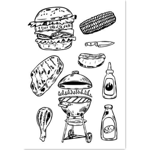 PANFELOU 11*16cm food Transparent Silicone Rubber Clear Stamps cartoon for Scrapbooking/DIY Easter wedding album