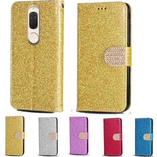 For Huawei Mate 10 Lite Luxury Glitter Diamond Flip Leather Wallet Phone Case For Huawei Nova 2i Phone cover with card slot