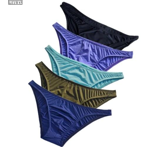 16 Colors Sexy Men Briefs Sexy Underwear Ultra Thin Cool Ice Silk Mens U Pouch Briefs Low Rise Slips Gay