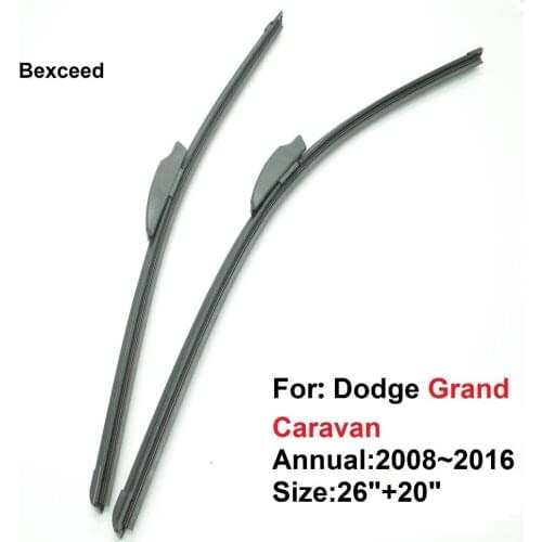 1 Set 26"+20" High Quality Bexceed of Car windshield flat rubber wiper blade For Dodge Grand Caravan