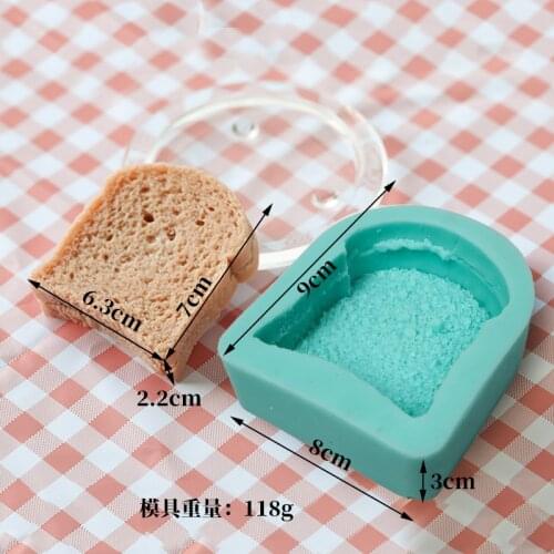 PRZY Dessert Candle Silicone Mold Cake Base Molds Handmade Simulation Bread Toast DIY Clay Resin Mould