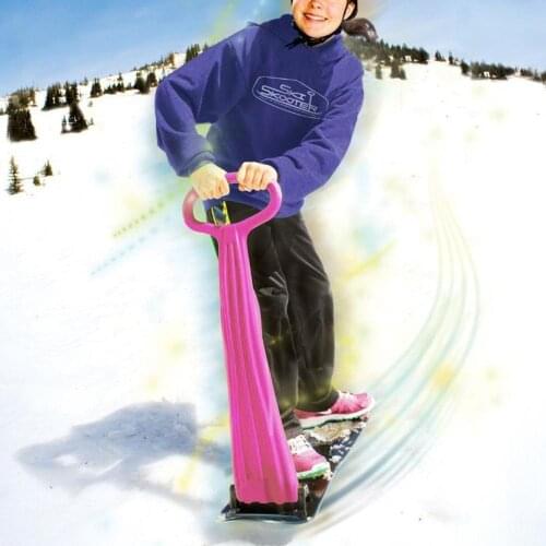 Adult Children Outdoor Skiing Snowboard Veneer Folding Scooter Snow Sled Grip Handle Winter Playing Snow Equipment