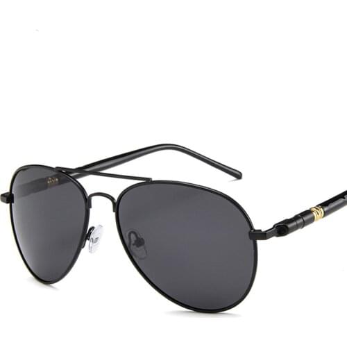 Aviation Metail Frame Quality Oversized Spring Leg Alloy Men Sunglasses Polarized Brand Design Male Sun Glasses Driving UV400