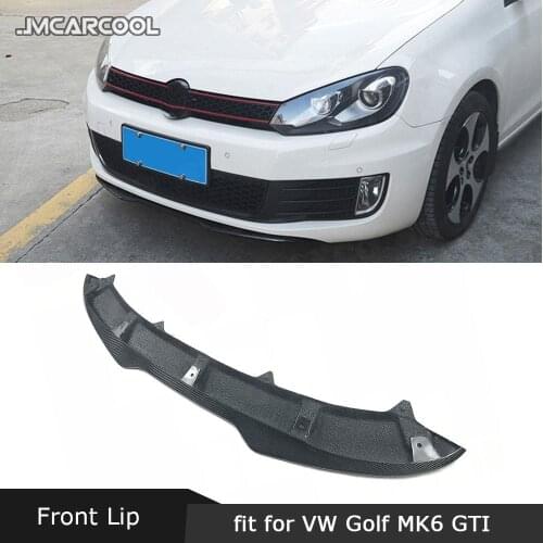 For VW Golf 6 VI MK6 GTI 2010-2013 Front Bumper Lip Chin Spoiler Carbon firber / FRP Head Bumper shovel Guard H1 Style