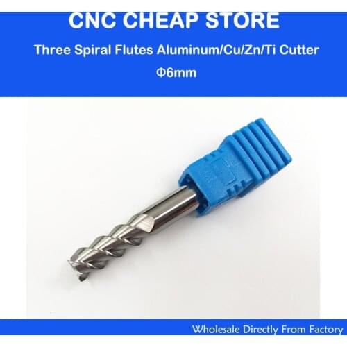 3pcs 6*6*15MM Carbide CNC HRC55 Three Flute Spiral Bit End Mill Tools Aluminum Cutting Bits, CNC Router Tool Engraving Tool