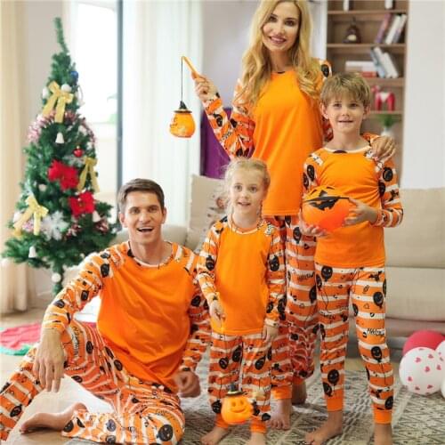 Pumpkin Family Halloween Pajamas Home Wear Cartoon Parent-child Clothes Matching Mother Daughter Father Son Suit Family Clothes