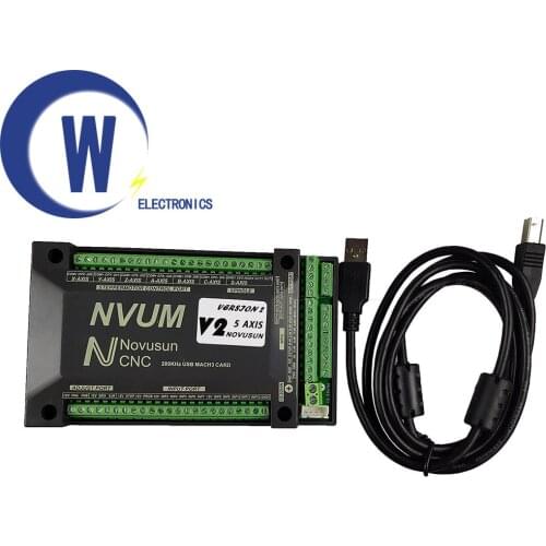 Mach3 USB Card 200KHz NVUM 3 Axis / 4 Axis / 5 Axis / 6 Axis CNC Motion Controller Slave Funct for Stepper,Servo Motor