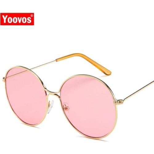 Yoovos 2021 Metal Round Ocean Lens Sunglasses Women Vintage Luxury Glasses Retro Shopping Fashion Oculos De Sol Feminino UV400
