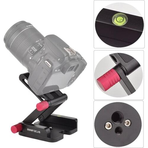 Z Flex Tilt Head Quick Release Plate Aluminum Folding Camera Bracket Tripod Ball Head Slide Rail Camera Camcorder Stabilizer