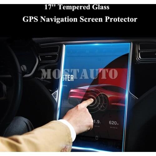 17'' HD Tempered Glass GPS Navigation Screen Protector For Tesla Model S 2014-2018 Model X 2016-2018 1pcs Car Decor