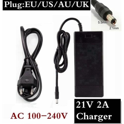 5 series lithium battery charger 100-240V 21V 2A, high quality lithium battery charger, Free Shipping with LED lights