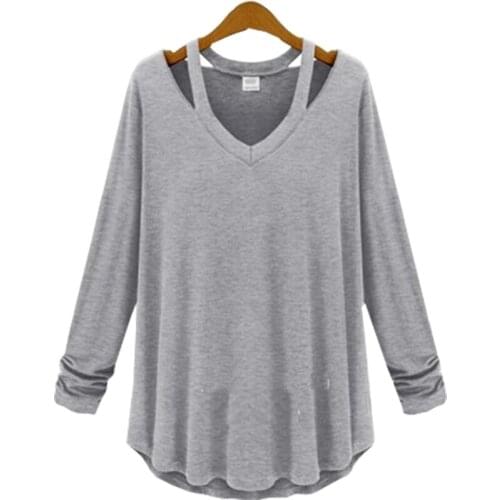 European spring/summer 2017 New v-neck Long Sleeve T-shirt LJA016