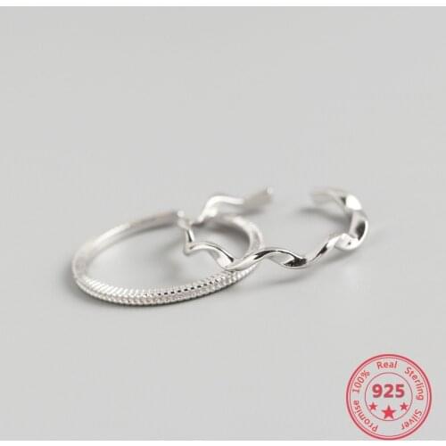 BITWBI 100% 925 Sterling Silver Ring Mobius Lovers Ring INS Simple Style Womens Gift Fashion Jewelry
