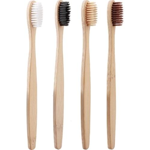 50pcs Natural Bamboo Handle Toothbrush Whitening Soft Bristles Low Carbon Portable Bamboo Toothbrush Eco-friendly Oral Care