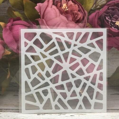 1Pcs 5*5" Geometry Line DIY Layering Stencils Wall Painting Scrapbook Coloring Embossing Album Decorative Paper Card Template
