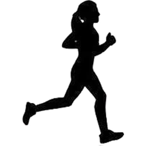 10.6CM*15CM Fashion Run Girl Silhouette Vinyl Car Sticker Black/Silver S9-0317