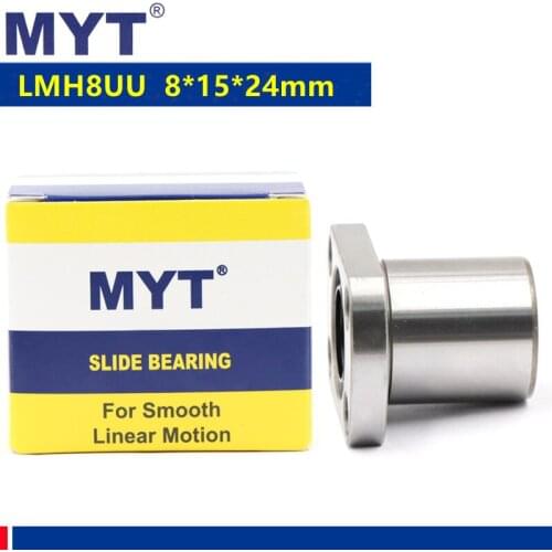 10pcs/50pcs MYT high precision LMH8UU oval flange linear ball bearing for 8mm CNC router 3d printer parts 8*15*24 mm