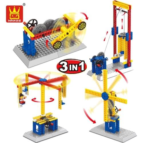 WANGE 3 In 1 Electronic Mechanical Engineering Blocks DIY Creative Blocks Educational Building Blocks Toys For Children Gifts