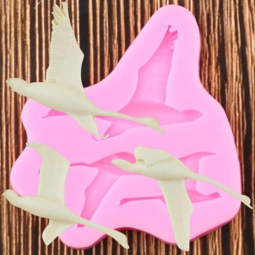 3D Birds Silicone Mold DIY Fondant Wedding Cake Decorating Tools Cupcake Topper Chocolate Candy Clay Moulds
