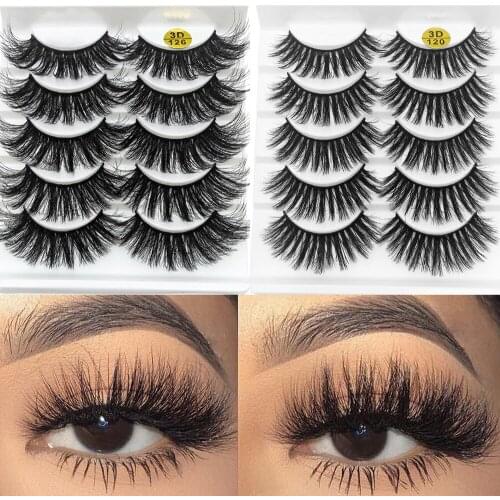 5 Pairs 3D Faux Mink Hair False Eyelashes Wispy Fluffy Long Lashes Natural Fake Eyelash Handmade Eye Makeup Extension Tools