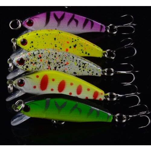 5pcs Wobblers Jerkbait 5 Colors 55mm 3.4g Hard Bait Minnow Crank Fishing lures Crankbait Bass Fresh Salt water #8 Sharp Hooks