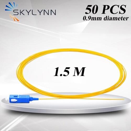 50Pcs/Bac 1.5 Meter Length SC/UPC 0.9mm Tight Buffer Single Mode G652D/G657A1/G657A2 Fiber Optic Pigtails For Splicing
