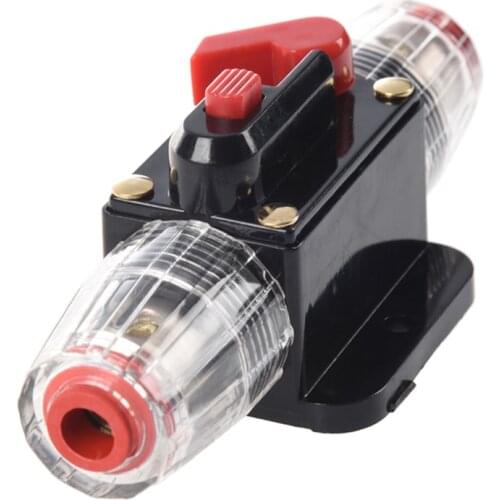 50A Car Audio Inline Circuit Breaker Fuse Holder 12v-24v System Protection Black