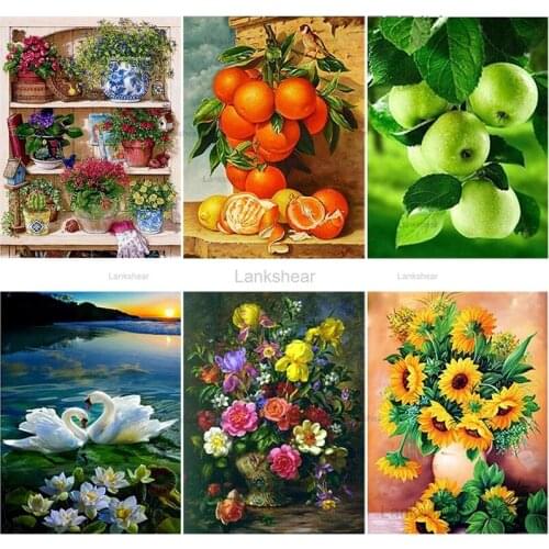 5D Diy Diamond Painting Fruit Embroidery Full Drill Mosaic Picture Flower Cross Stitch Kitchen Wall Home Decor Handmade Gift
