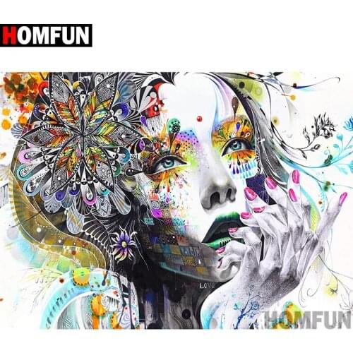 HOMFUN Full Square/Round Drill 5D DIY Diamond Painting " Painted woman" Embroidery Cross Stitch 5D Home Decor A07867