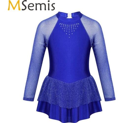 Girl Ballerina Ballet Leotard Ballet Dress Gymnastics Leotard for Girls Rhinestone Ice Skating Dress Contemporary Dance Costume