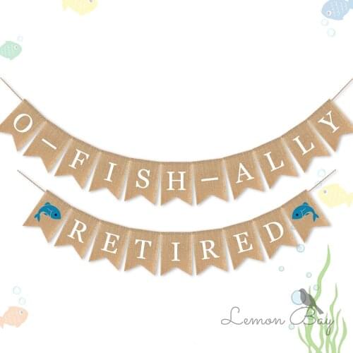 Fishing Theme Party Decoration Supplies Graduation Season Retirement Party Decoration Burra Flag Banner