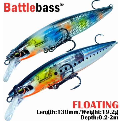 BATTLEBASS 130mm 19.2g Minnow New Hot Model Professional Quality Fishing Lures with Flash Blade Hard Floating Wobblers Crankbait