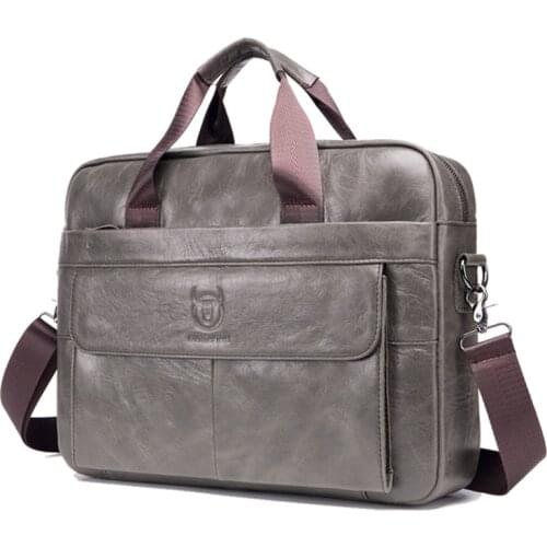 TopFight Laptop Business Office Crossbody Bags for Men Women Leather Briefcases with Zipper Pocket Large Capacity Cowhide Bags